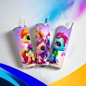 COPY - SUPER CUTE LITTLE PONYS  Skinny Tumbler 20oz ( 1 Piece )